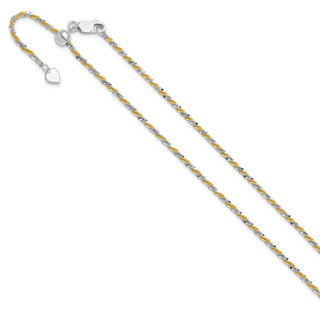 925 White Gold 2 mm Polished Chain Necklace