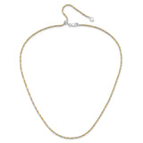 925 White Gold 2 mm Polished Chain Necklace alternate angle