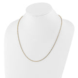 925 White Gold 2 mm Polished Chain Necklace detail view