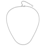 925 White Gold 1.6 mm Singapore Chain Necklace, Polished alternate angle