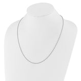 925 White Gold 1.6 mm Singapore Chain Necklace, Polished detail view