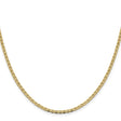 14K Yellow Gold 2.4 mm Polished Chain Necklace, Solid