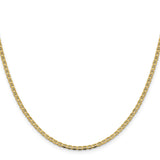 14K Yellow Gold 2.4 mm Polished Chain Necklace, Solid