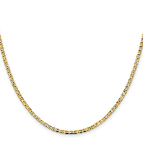 14K Yellow Gold 2.4 mm Polished Chain Necklace, Solid