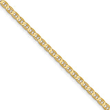 14K Yellow Gold 2.4 mm Polished Chain Necklace, Solid detail view