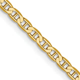14K Yellow Gold 2.4 mm Polished Chain Necklace, Solid detail view