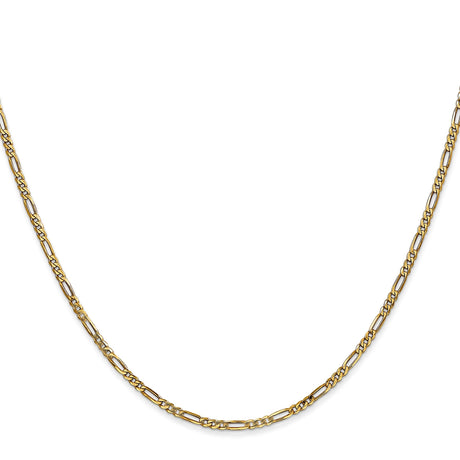 14K Yellow Gold 1.8 mm Figaro Chain Necklace, Polished