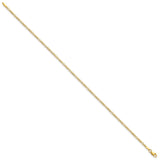14K Yellow Gold 1.8 mm Figaro Chain Anklet, Polished alternate angle