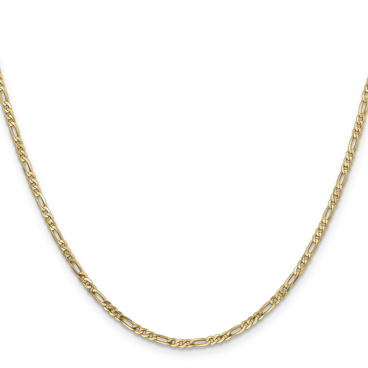14K Yellow Gold 2.25 mm Figaro Chain Necklace, Polished