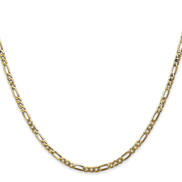 14K Yellow Gold 2.75 mm Figaro Chain Necklace, Polished