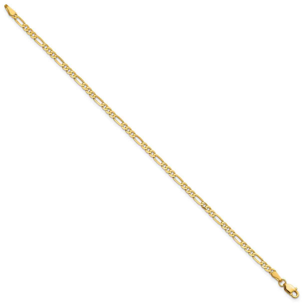 14K Yellow Gold 2.75 mm Figaro Chain Bracelet, Polished