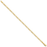14K Yellow Gold 2.75 mm Figaro Chain Bracelet, Polished