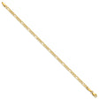 14K Yellow Gold 3 mm Figaro Chain Anklet, Polished