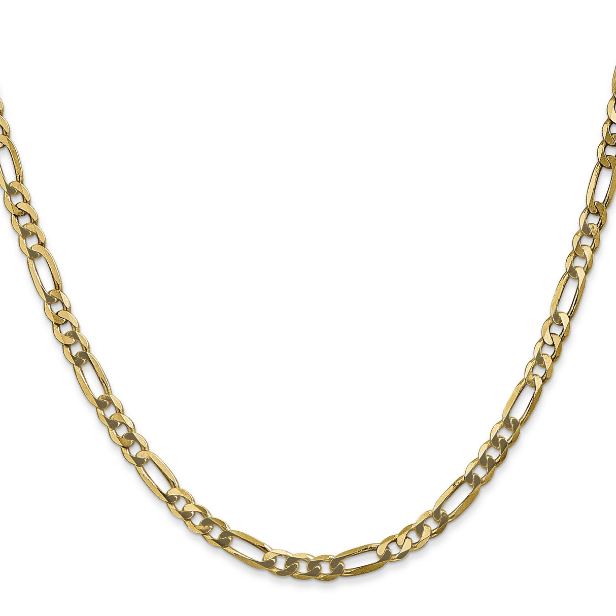 14K Yellow Gold 4 mm Figaro Chain Necklace, Polished