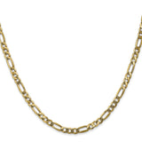 14K Yellow Gold 4 mm Figaro Chain Necklace, Polished
