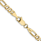 14K Yellow Gold 4 mm Figaro Chain Necklace, Polished alternate angle