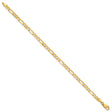 14K Yellow Gold 4 mm Figaro Chain Anklet, Polished