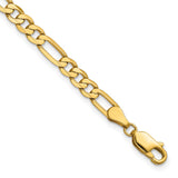 14K Yellow Gold 4.75 mm Figaro Chain Anklet, Polished detail view