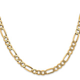 14K Yellow Gold 5.25 mm Figaro Chain Necklace, Polished