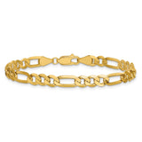 14K Yellow Gold 5.25 mm Figaro Chain Anklet, Polished alternate angle