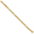 14K Yellow Gold 6.5 mm Polished Chain Bracelet, Solid