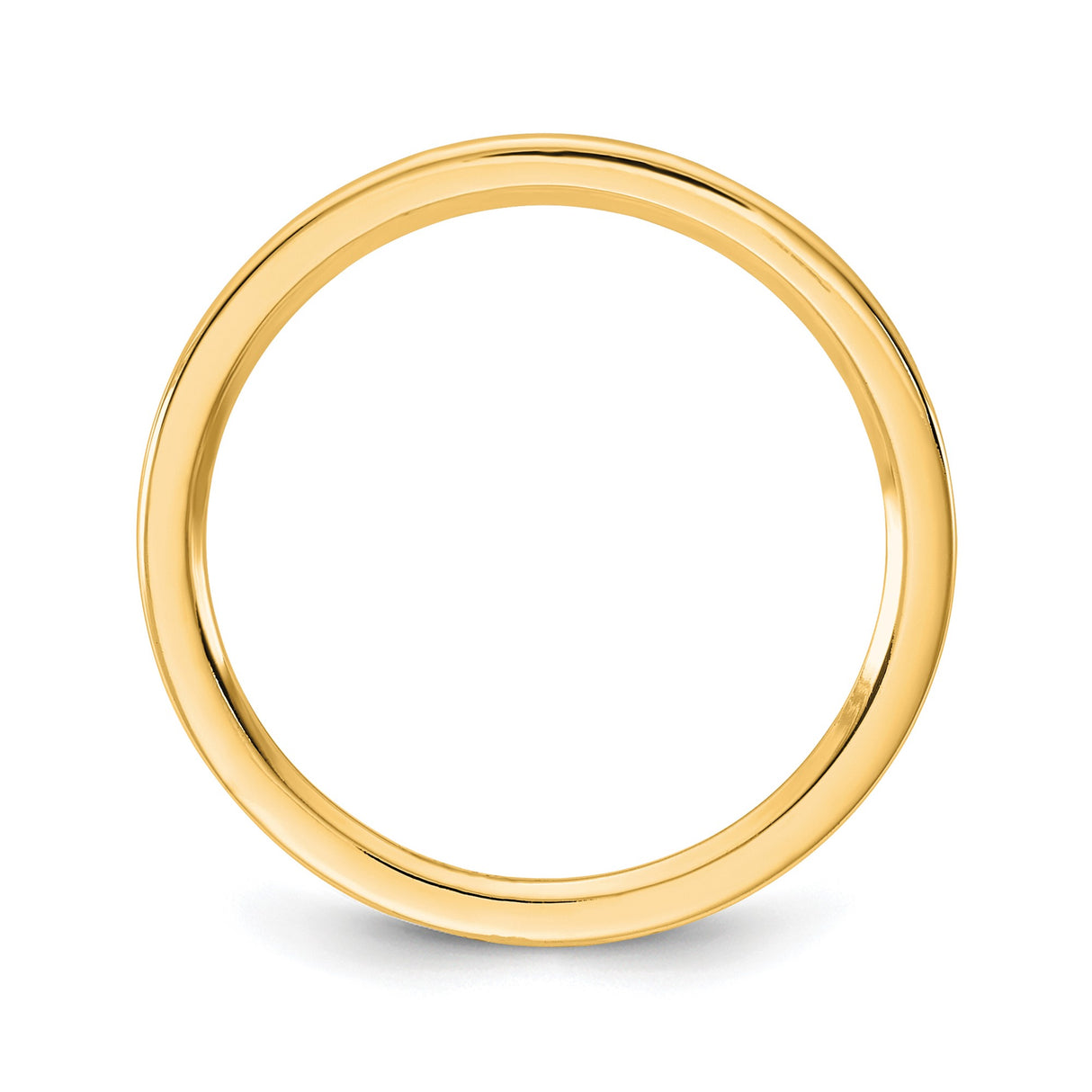 14k Yellow Gold Flat, Comfort Fit wedding band ring alternate angle