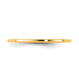 14k Yellow Gold Flat, Comfort Fit wedding band ring detail view