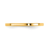 14k Yellow Gold Flat, Comfort Fit wedding band ring detail view