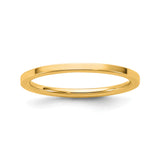14k Yellow Gold Flat, Comfort Fit wedding band ring