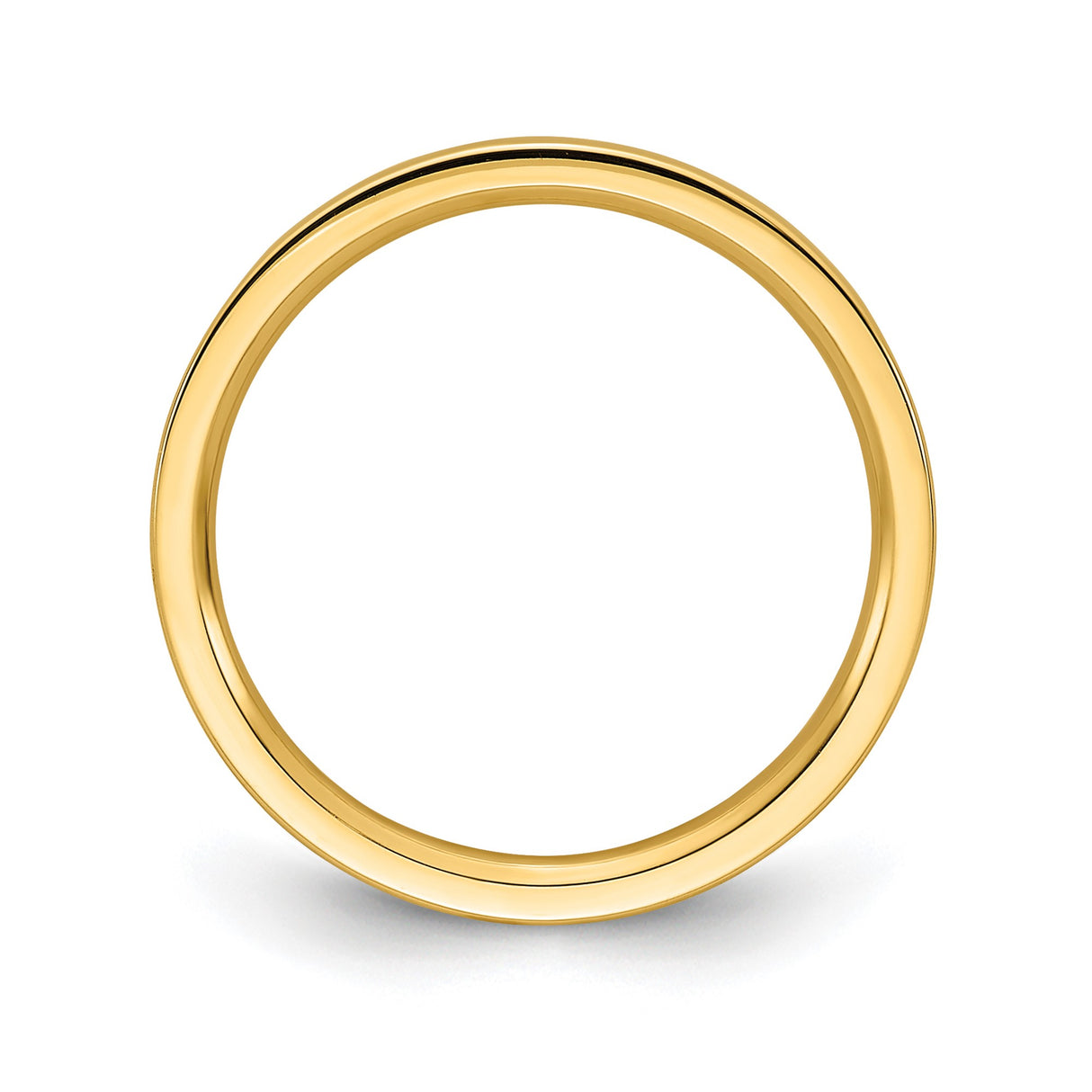 14k Yellow Gold Flat, Comfort Fit wedding band ring alternate angle