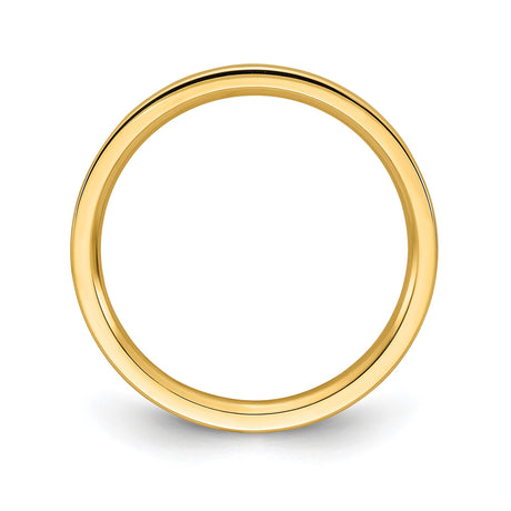 14k Yellow Gold Flat, Comfort Fit wedding band ring alternate angle