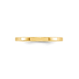 14k Yellow Gold Flat, Comfort Fit wedding band ring detail view