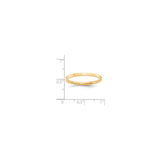 14k Yellow Gold Flat, Comfort Fit wedding band ring shown for scale