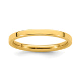 14k Yellow Gold Flat, Comfort Fit wedding band ring