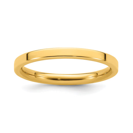 14k Yellow Gold Flat, Comfort Fit wedding band ring
