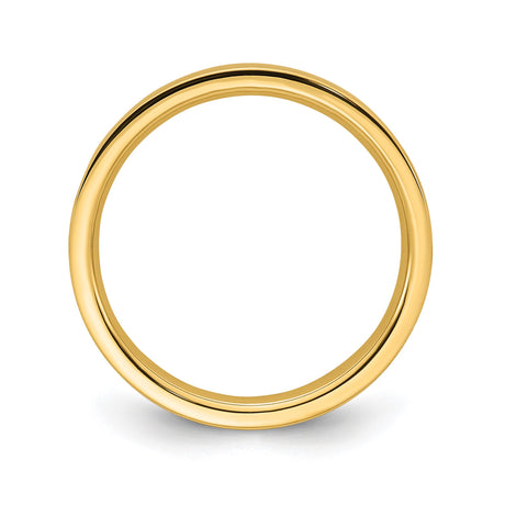 14k Yellow Gold Flat, Comfort Fit wedding band ring alternate angle