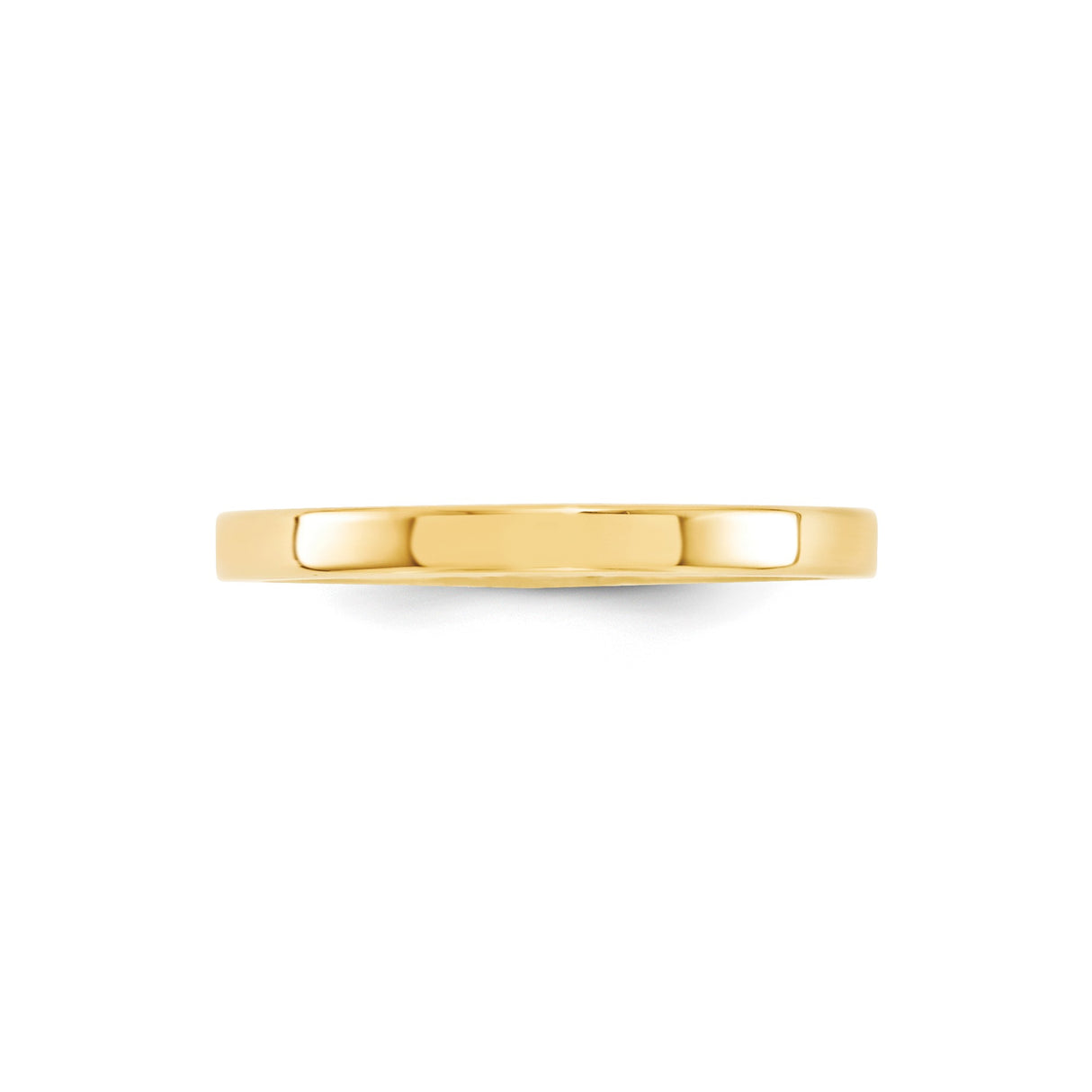 14k Yellow Gold Flat, Comfort Fit wedding band ring detail view