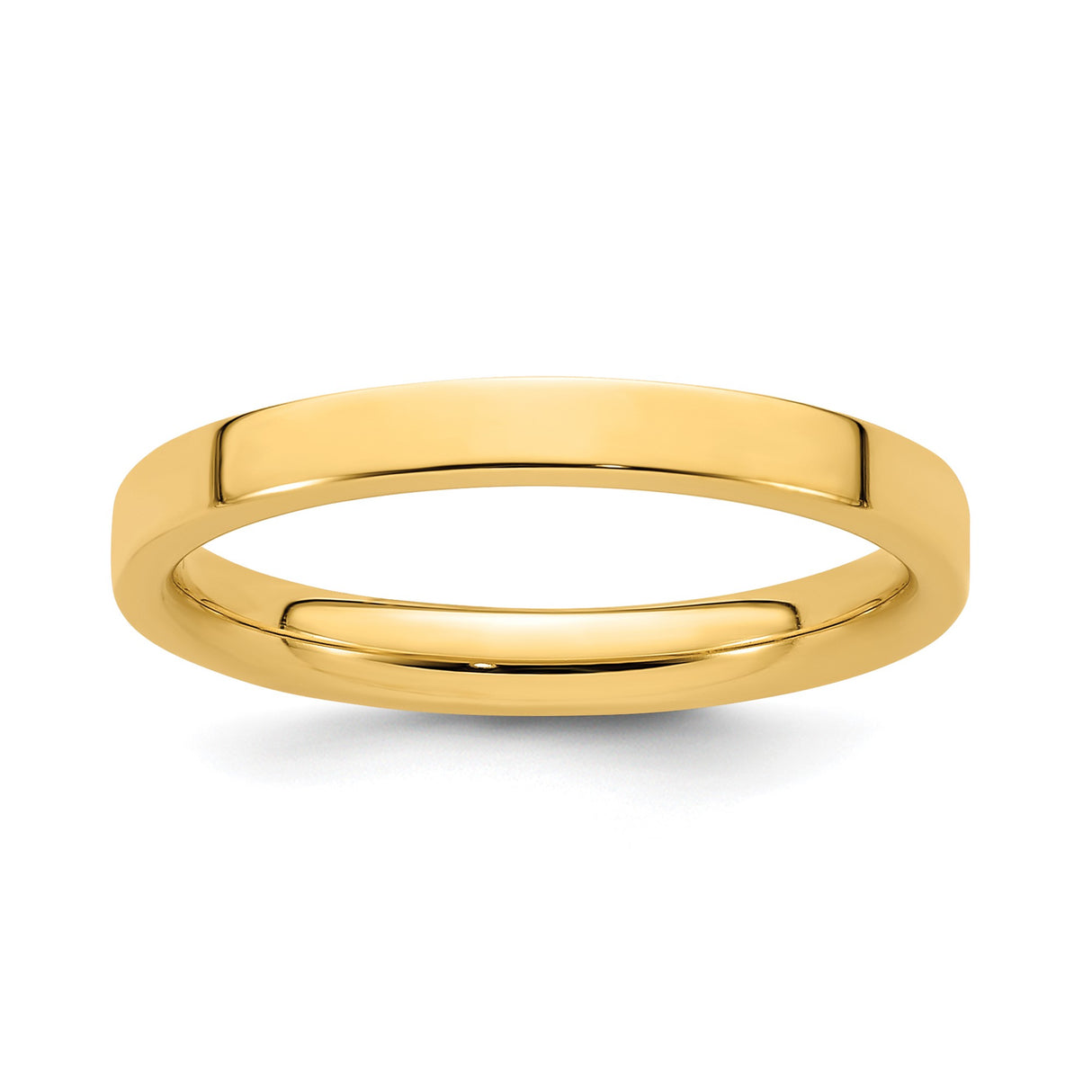 14k Yellow Gold Flat, Comfort Fit wedding band ring
