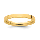 14k Yellow Gold Flat, Comfort Fit wedding band ring
