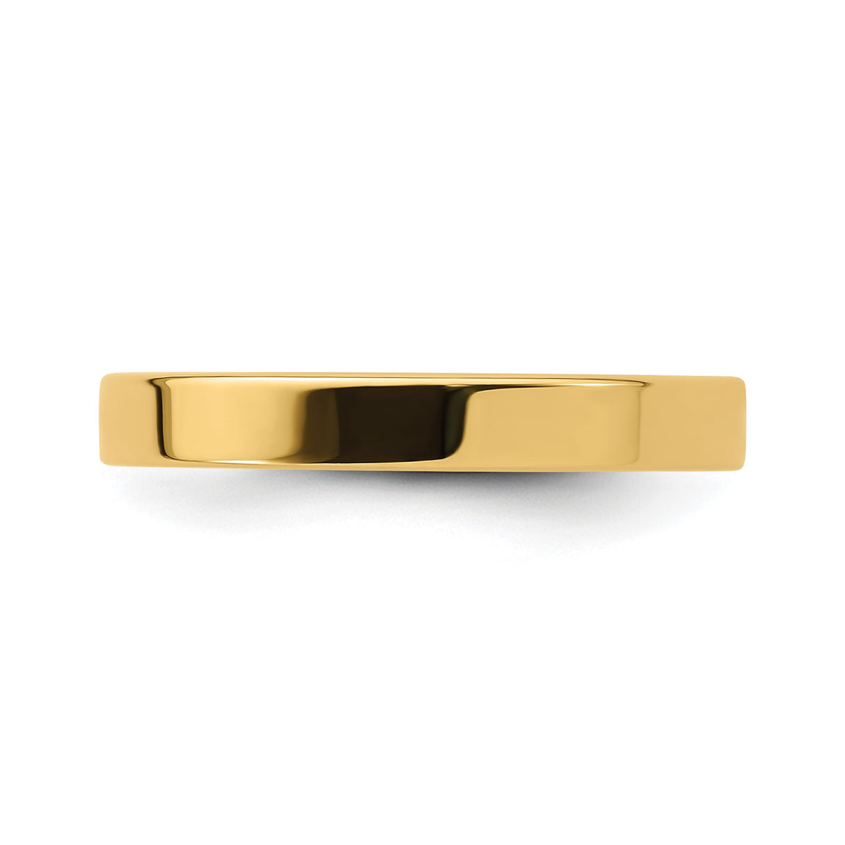 14k Yellow Gold Flat, Comfort Fit wedding band ring detail view