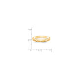14k Yellow Gold Flat, Comfort Fit wedding band ring shown for scale