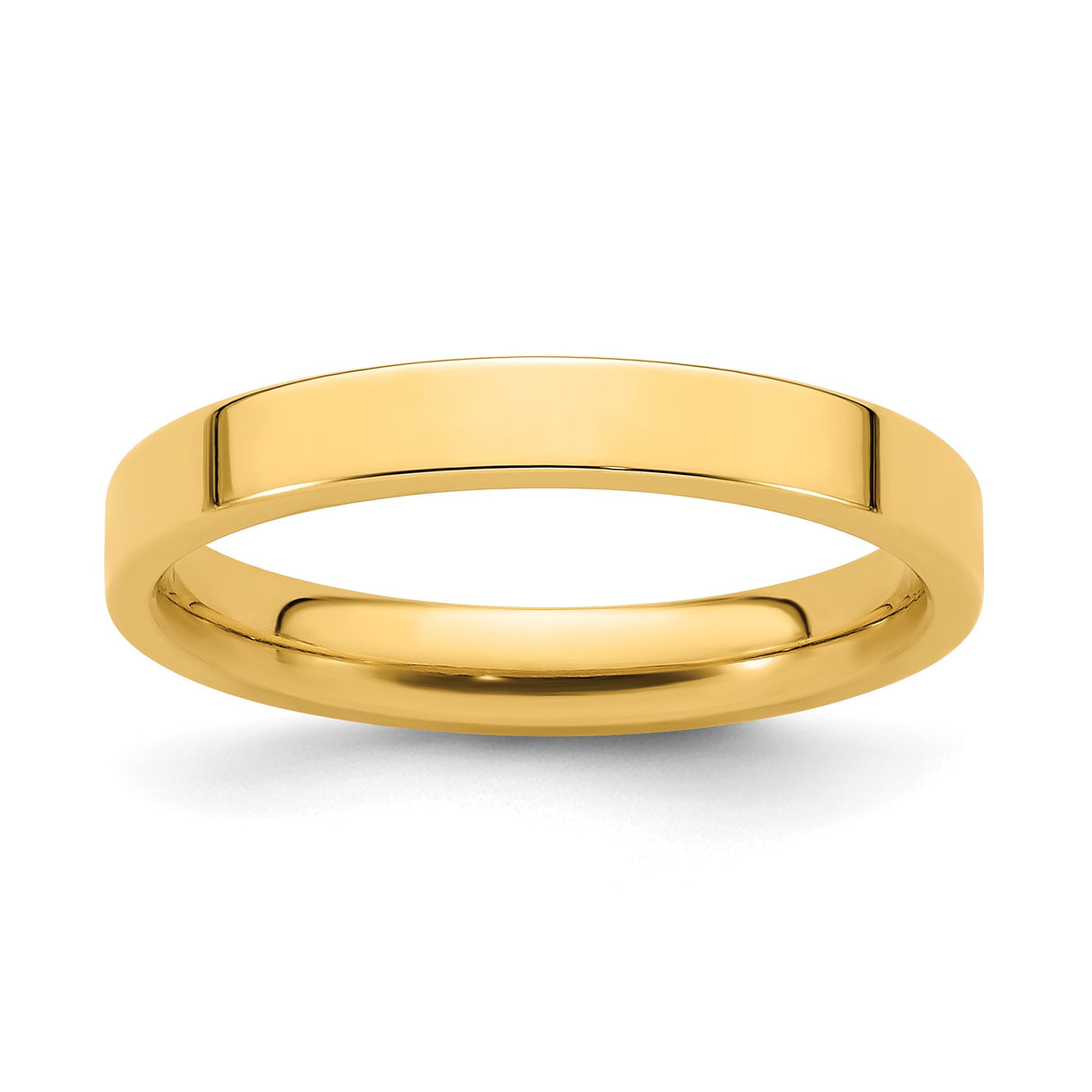 14k Yellow Gold Flat, Comfort Fit wedding band ring
