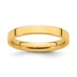 14k Yellow Gold Flat, Comfort Fit wedding band ring