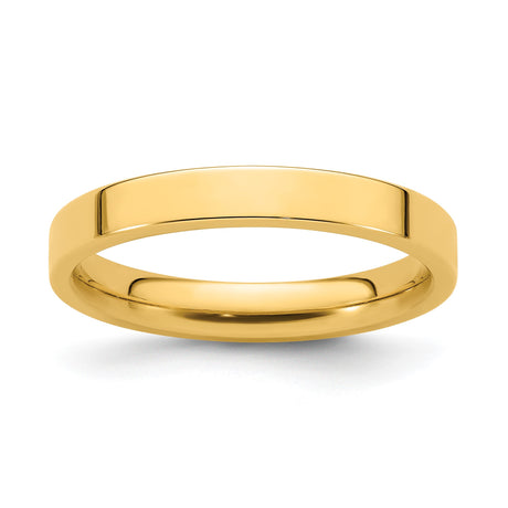14k Yellow Gold Flat, Comfort Fit wedding band ring