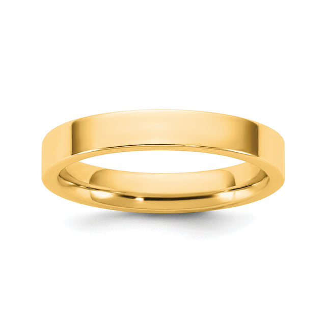 14k Yellow Gold Flat, Comfort Fit wedding band ring