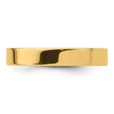 Solid 14K Yellow Gold Flat Wedding Band, Comfort Fit, 4mm Width
