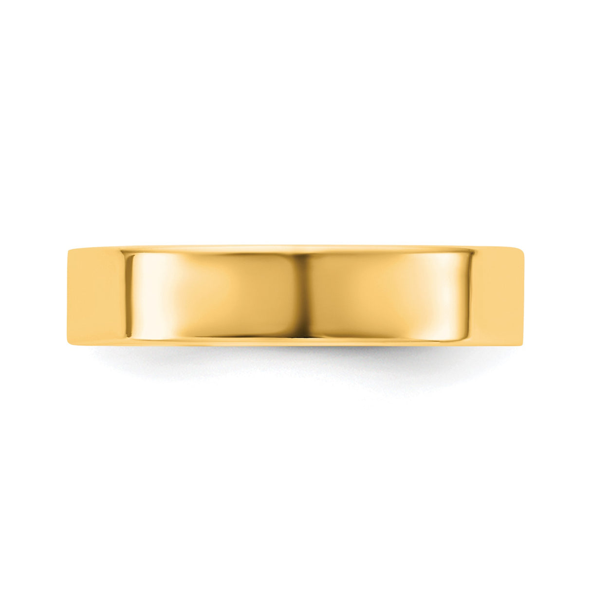 10k Yellow Gold Flat, Comfort Fit wedding band ring detail view