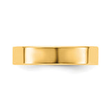 10k Yellow Gold Flat, Comfort Fit wedding band ring detail view