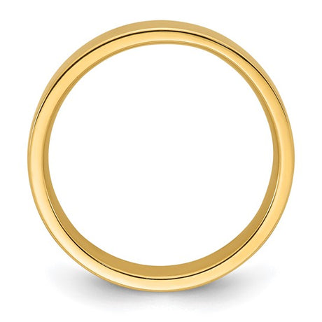 14K Yellow Gold Flat Wedding Band, Solid Comfort Fit, 5 Mm Wide, No Stone Classic Ring