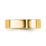 14k Yellow Gold Flat, Comfort Fit wedding band ring detail view